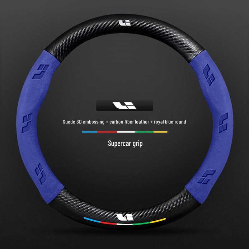 Ideal Steering Wheel Cover – Genuine Leather & Suede, Carbon Fiber, Four Seasons Compatible (Models: ONE L9, L8, L7, L6 MEGA)