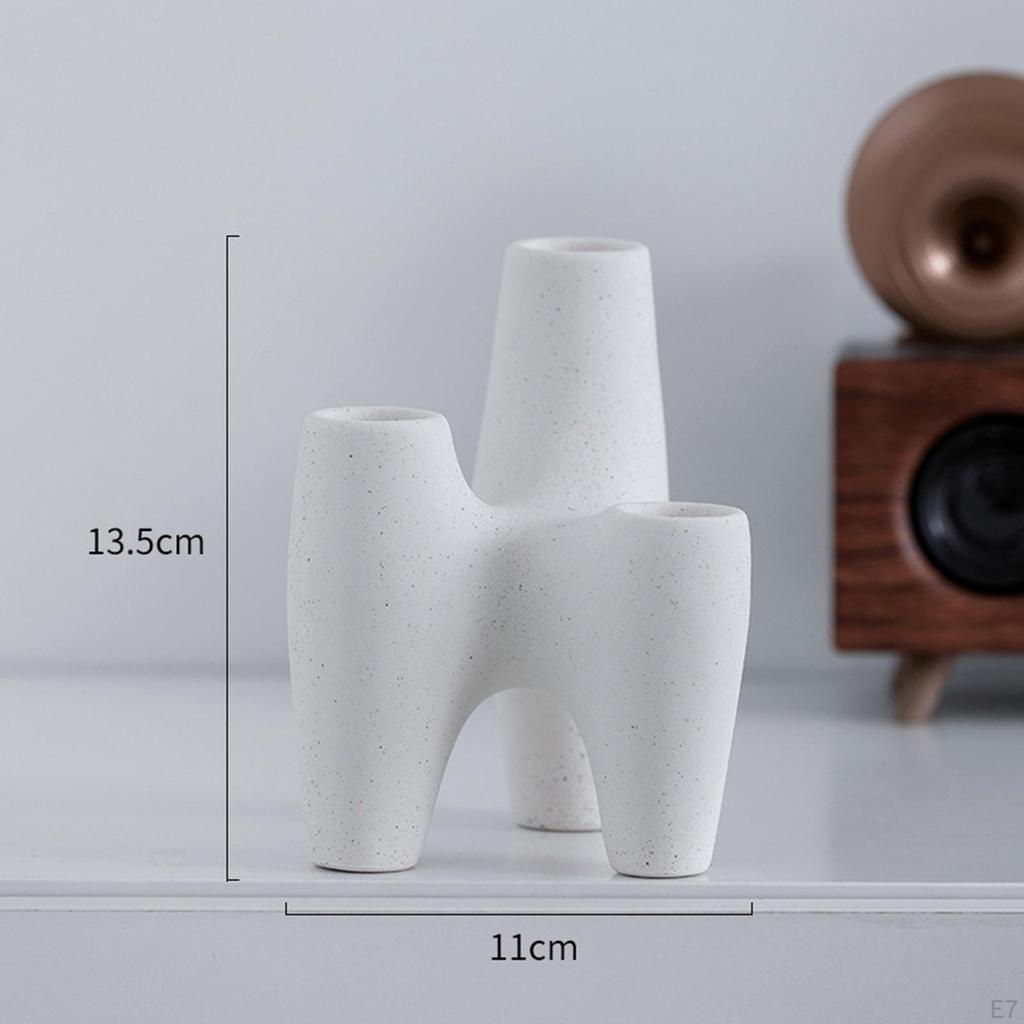 Minimalism White Color Ceramic Vase Table Centerpiece Art Flower for Dining Room Wedding Decor