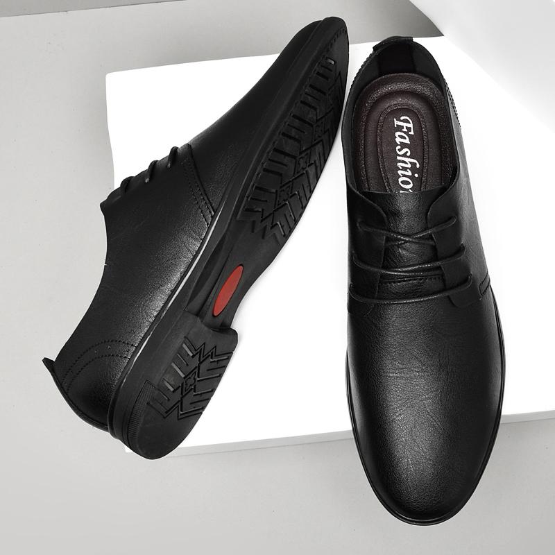 Genuine Leather Mens Oxford Shoes Comfortable Formal Dress Footwear Leisure Walk Casual Shoes Lace-Up Male Derby Shoes
