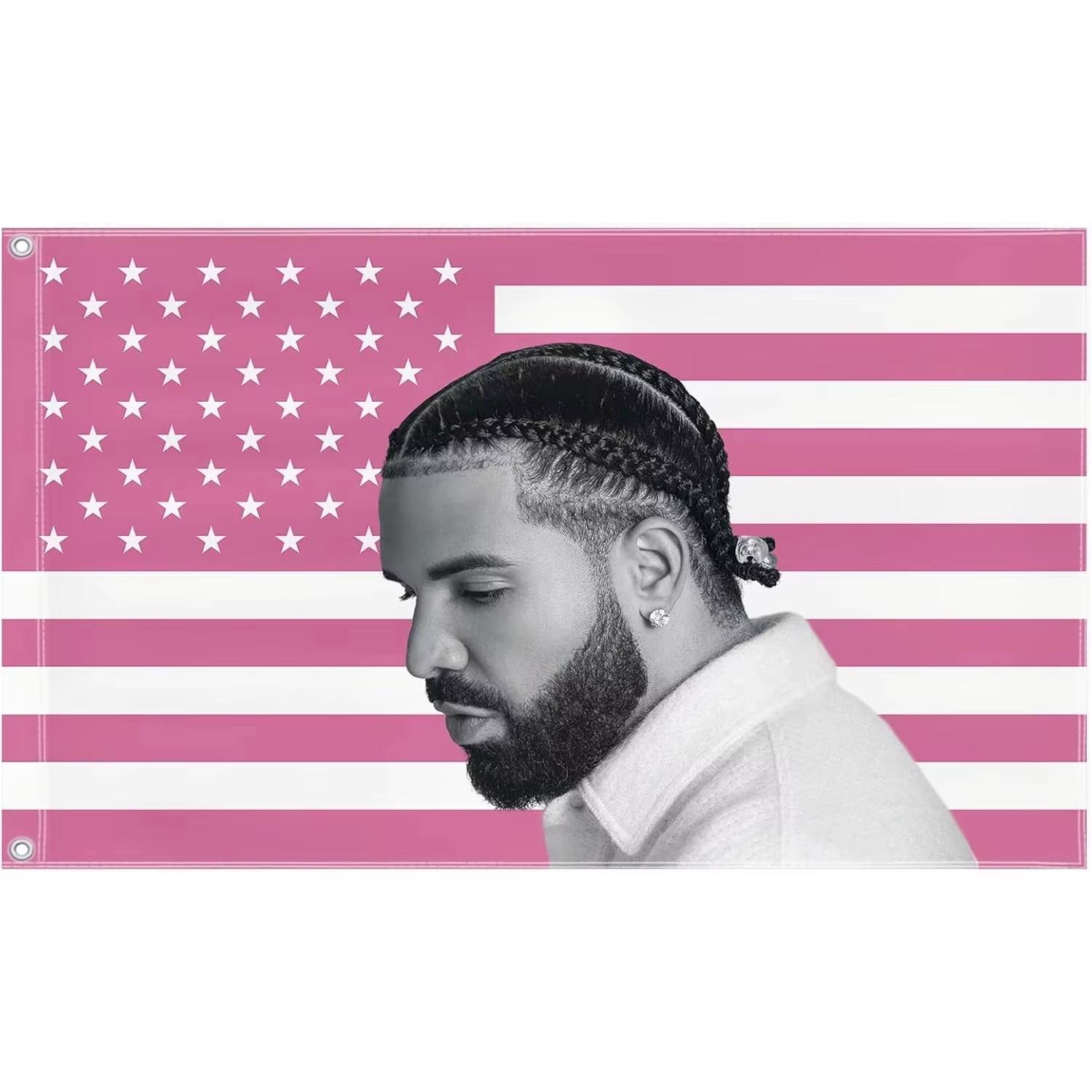 

1PC Drake Pink American Flag Tapestry Decoration American Flag Bedroom Living Room Tapestry Decoration Dormitory Wall Decoration 74x94cm(29x37in)