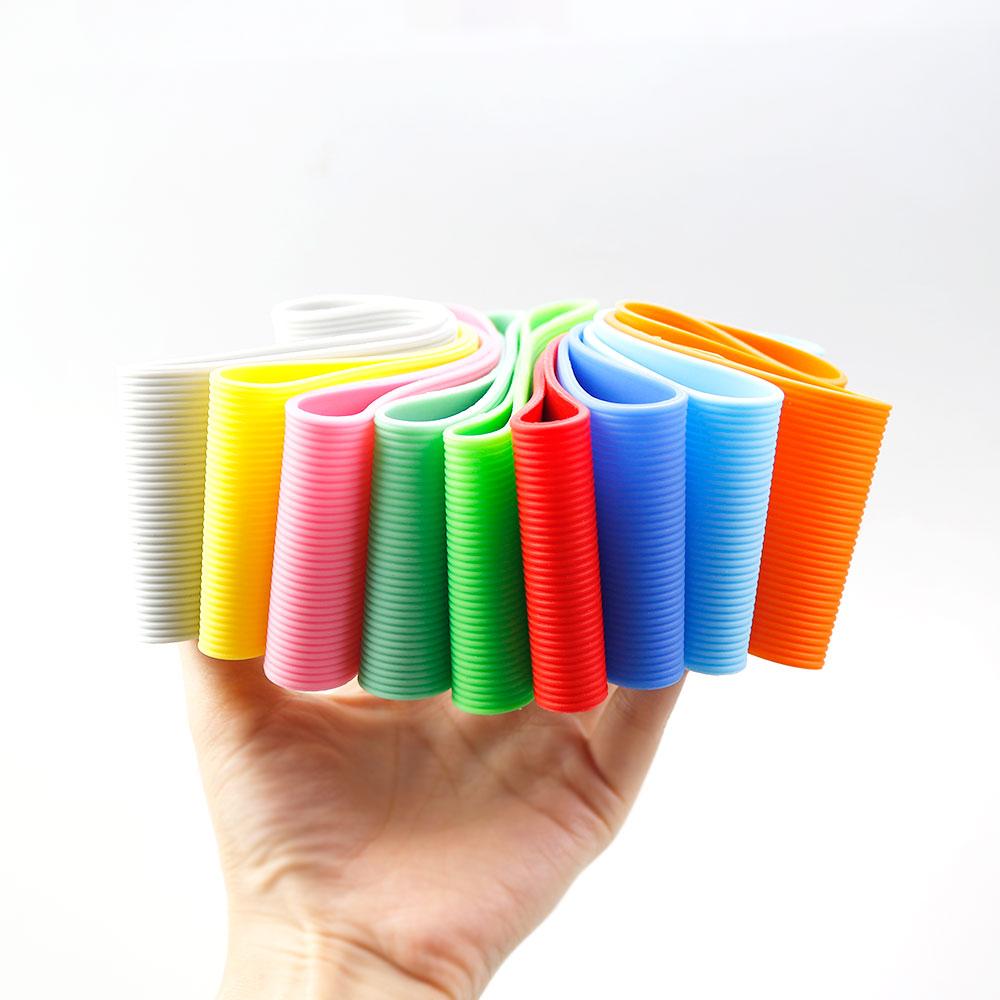 16 Colores 7.5CM Silicona Vidrio Taza Antideslizante Funda para Taza Aislamiento Antideslizante Cubierta Protectora 75MM Tapa de Taza con Raya Horizontal