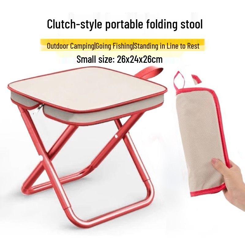 Draagbare Opvouwbare Kruk & Etui Combo - Compacte Buitenstoel & Clutch Tas