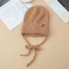 Retro Leather Knitted Hat Big Head Fence Wool Hat FallSeason and ColdSeason Outside DailyWear Warm Hat Korean Versatile Hat