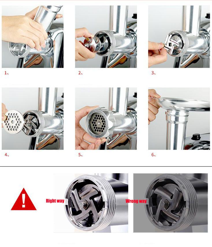 Mașină de tocat carne electrică 220V Umplător de cârnați Răzătoare Mașină de cârnați detașabilă