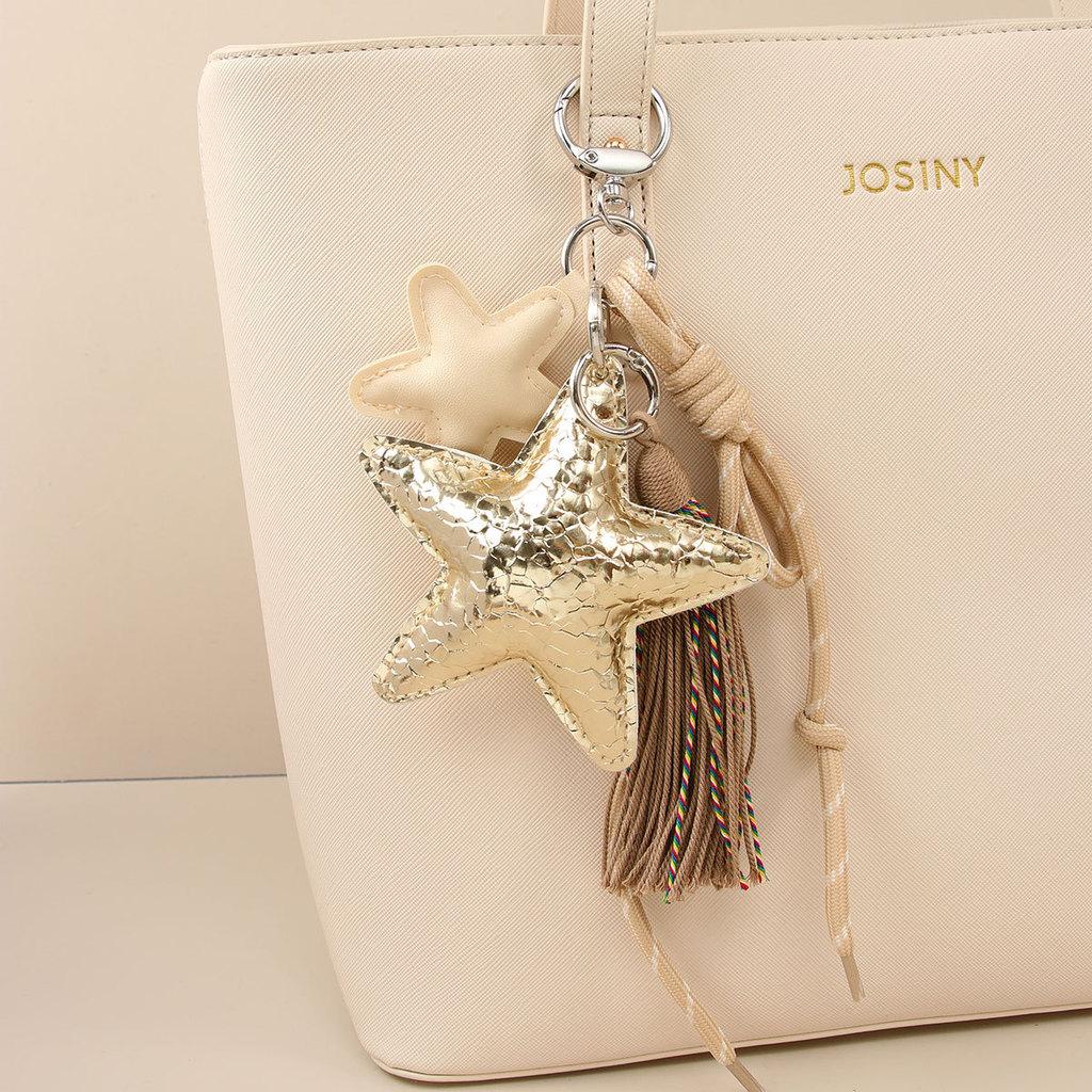 Style Star Pendant Keychain With Alloy Chain For Fashionable Bag Decor