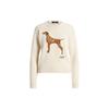 Polo FW23 Animal Pattern Embroidered Crew Neck Long Sleeve Knit Sweater Women Sweater Off-White WMLRSWES6820535-101