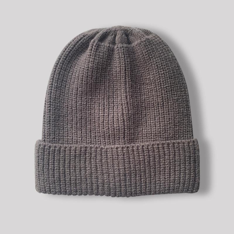 Solid color knitted hat children's autumn and winter new student versatile dome melon rind wool hat cold hat men's trend