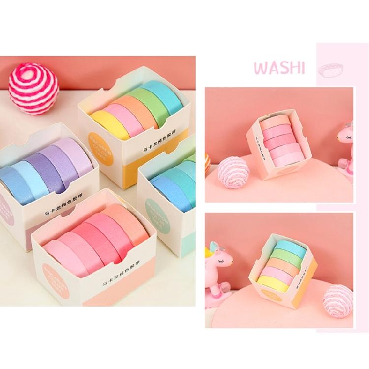 5 Rollen Dekoratives Klebeband Wasserfestes Papierklebeband Ästhetisches Klebeband für Basteln Scrapbooking Fotorahmen Tagebuch 10mmX2M