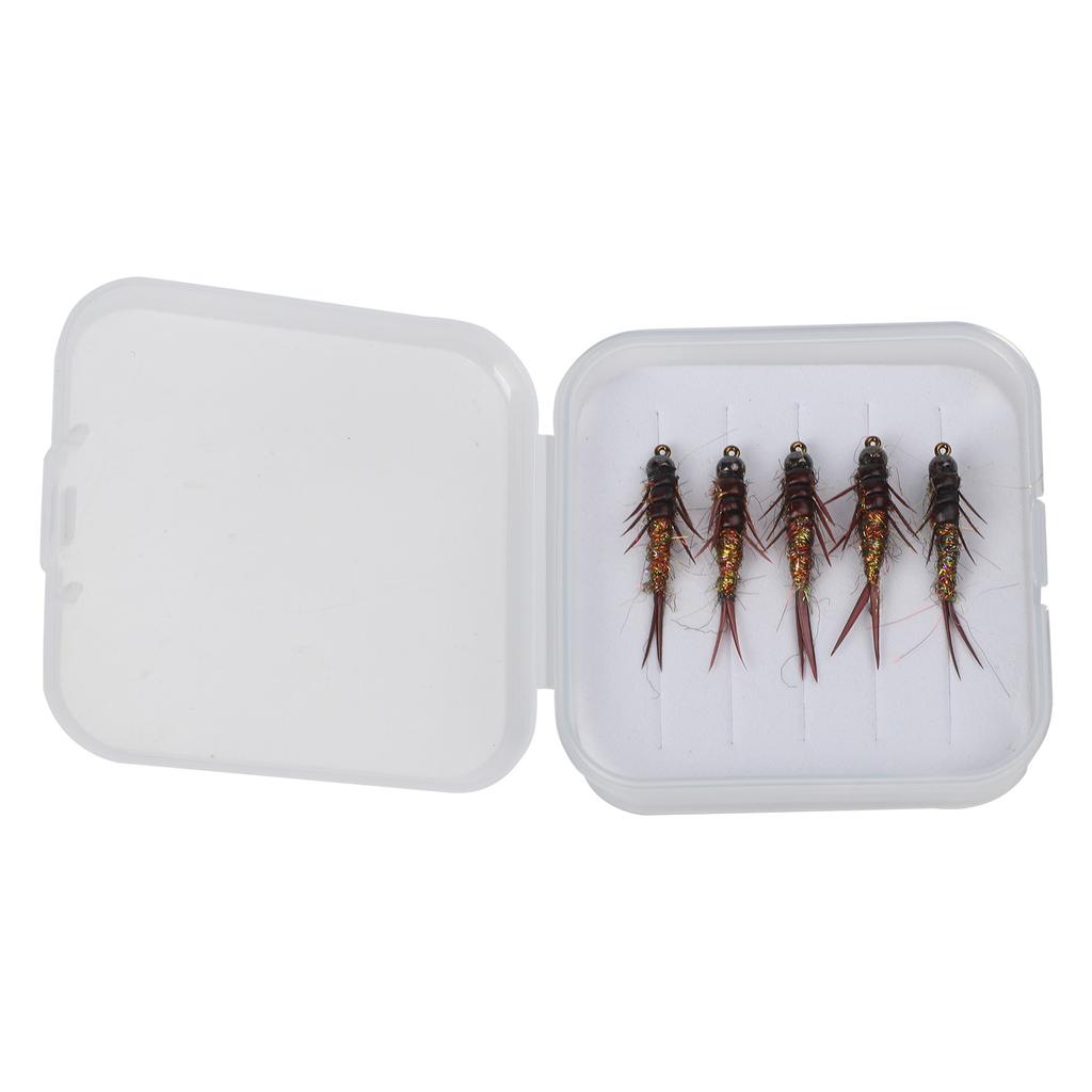 10# Barbed Hook Fishing Lure Set Insects Bait Fly Nymph Stonefly Lure