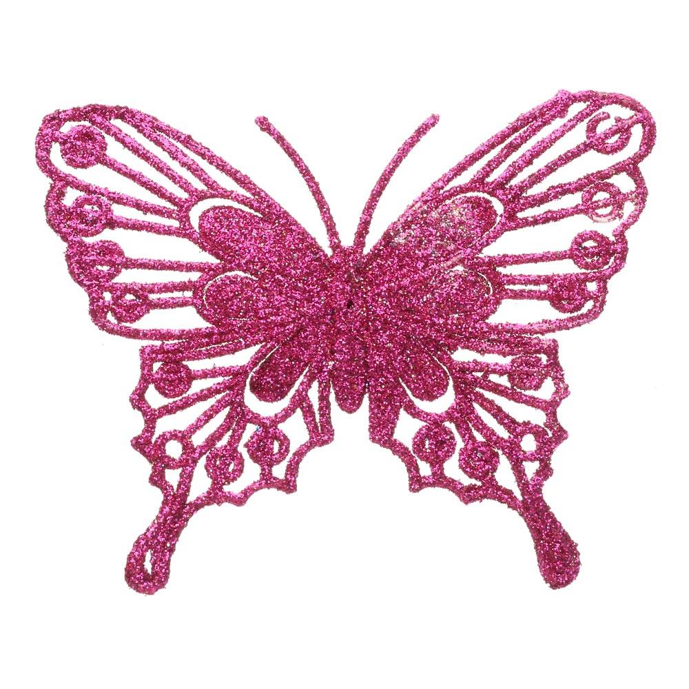 Christmas Butterflies Xmas Tree Ornaments Single Layer Gold Powder Glitter Artificial Flower DIY Crafts Christmas Tree Decor