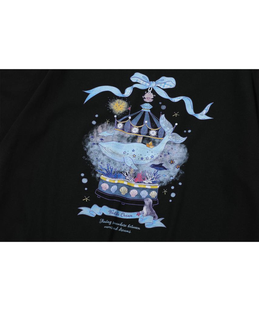 CPGN STUDIO Dtp Ribbon Whale Short Sleeve Tee Black