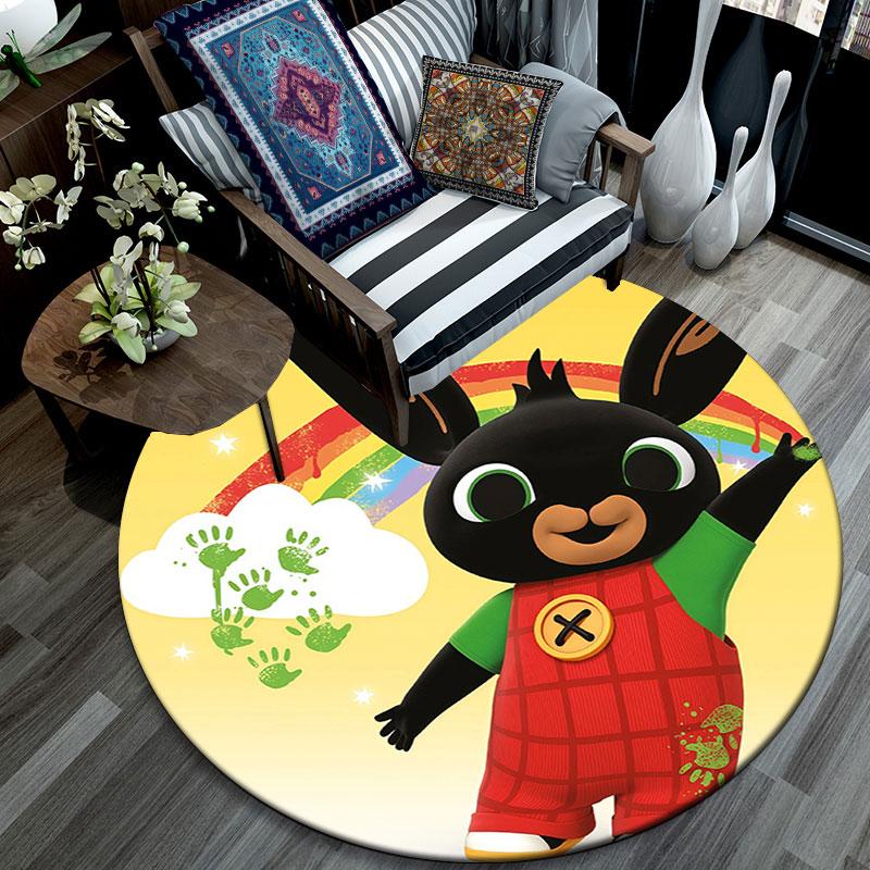 Bing,Round Area Rug,Carpet Rug for Living Room Bedroom Sofa Playroom Decor,Non-slip Floor Mat