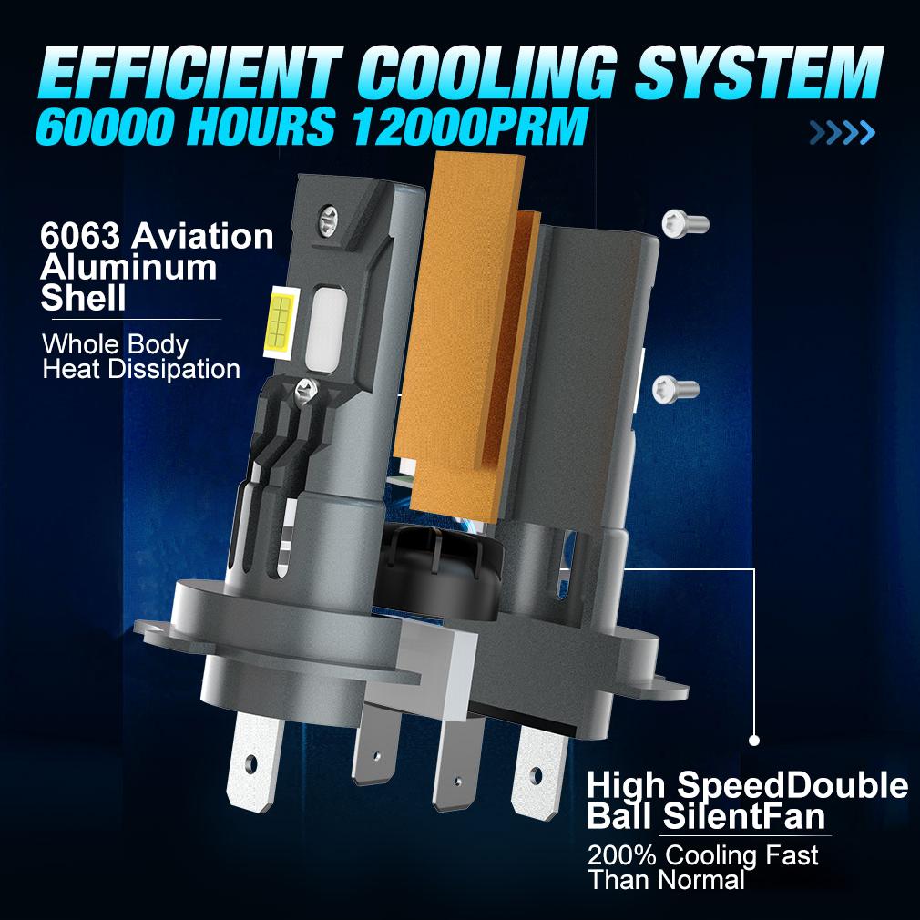 2ks H7 LED žárovky do světlometů H11 9005 9006 Led Mini bezdrátový světlomet 50W 20000LM 6500K H8 HB3 HB4 CSP Auto diodové žárovky Auto Turbo Light 12V Automobil