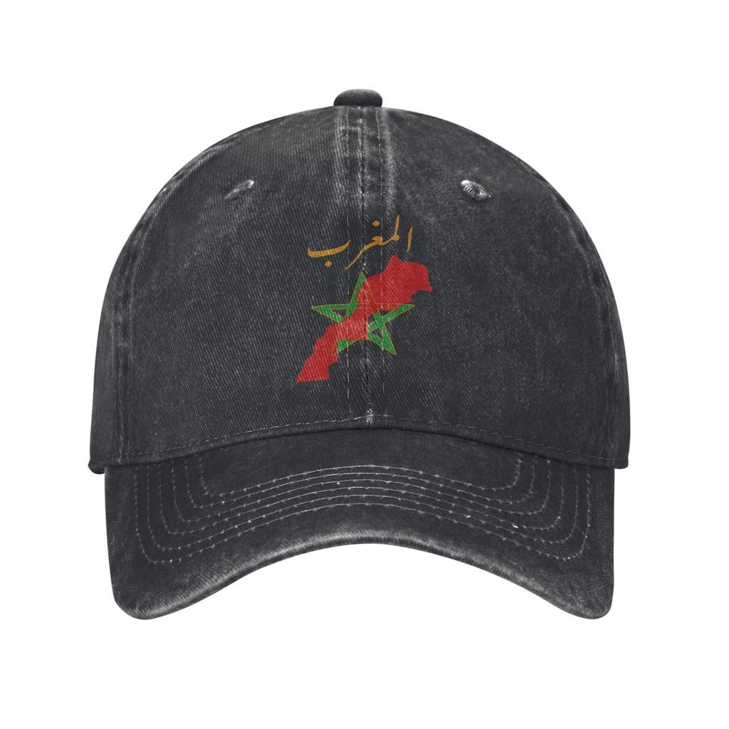 Morocco Moroccan Pride Flag Map Arabic Casual Baseball Cap Trucker Hat Breathable Kpop Hip Hop Hats FeUnisex Unisex Baseball Caps