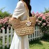 Versatile Design Shoulder Beach Bag Large Capacity Handwoven Bag New Straw Woven Bag  Casual Outing