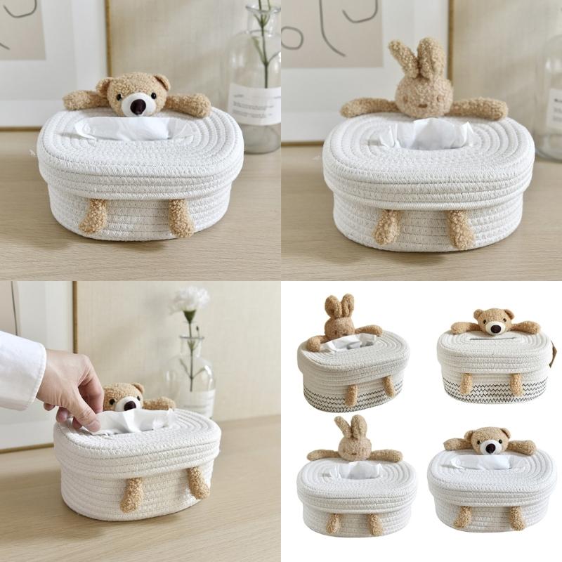 Lovely Desktop Tissue Box Holder Convenient Desk Accessory Tissue Box Cute Animal Themed Paper Storage Container