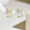 European and American earrings, geometric personality inlaid pearl zircon design earrings, versatile niche earrings, earrings for women