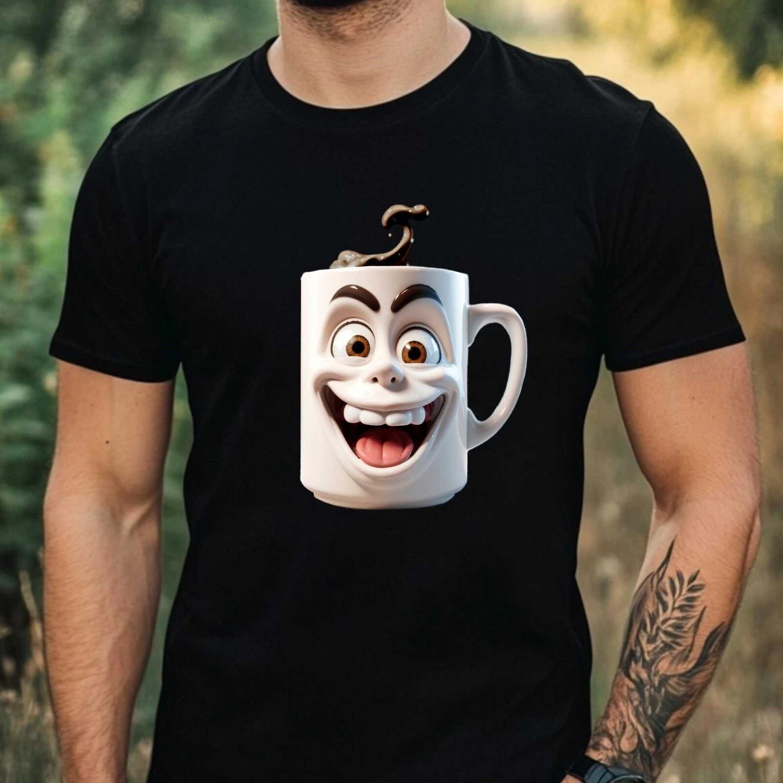 T-Shirt Herren Lustige Kaffee Motiv Baumwolle Größe XS bis 5XL XL