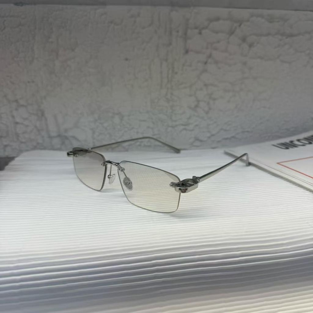 Rectangle Sun Glasses for Women Rimless UV400 Protection Unisex Sunglasses Holiday Travel Fashion Accessories