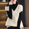 Womens V-Neck Knit Vest Loose Batwing Sleeveless Sweater Top Solid Color Casual Winter