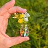 4 Pcs Mini Glass Vases Set Faux Flowers in Glass Vases Glow in The Dark Flower Vases for Desktops Car Dashboard Decor