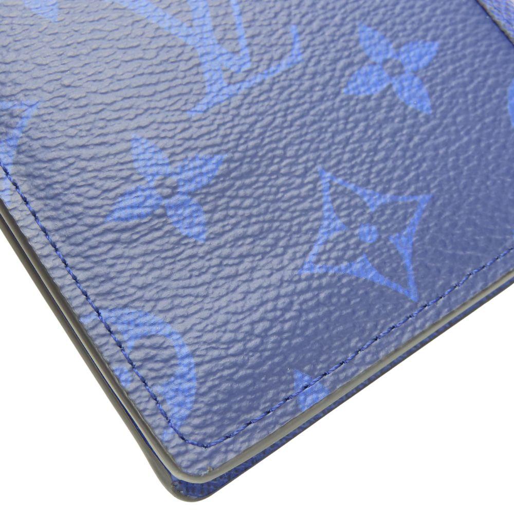 Used LOUIS VUITTON Purse Portefeuille Blaza M30297 Taigalama Taiga/Monogram cobalt Blue Bifold Wallet