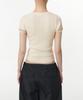 MUSINSA STANDARD WOMAN Women'S Ribbed Mini Boucle Tipping Short Sleeve Knit [Ivory]