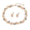 Pearl Necklace Earrings Bracelet Two-Piece Set Fashion Clavicle Pearl Jewelry Women'S Set