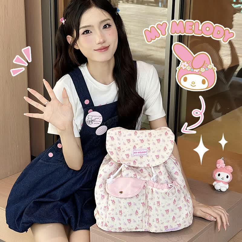 Хлопковый рюкзак Sanrio My Melody с цветочным принтом