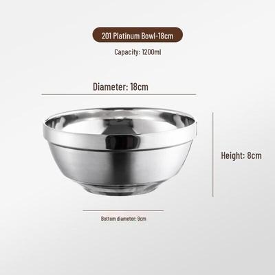 MOLUONA Double-Layer Insulated Stainless Steel Rice Bowl