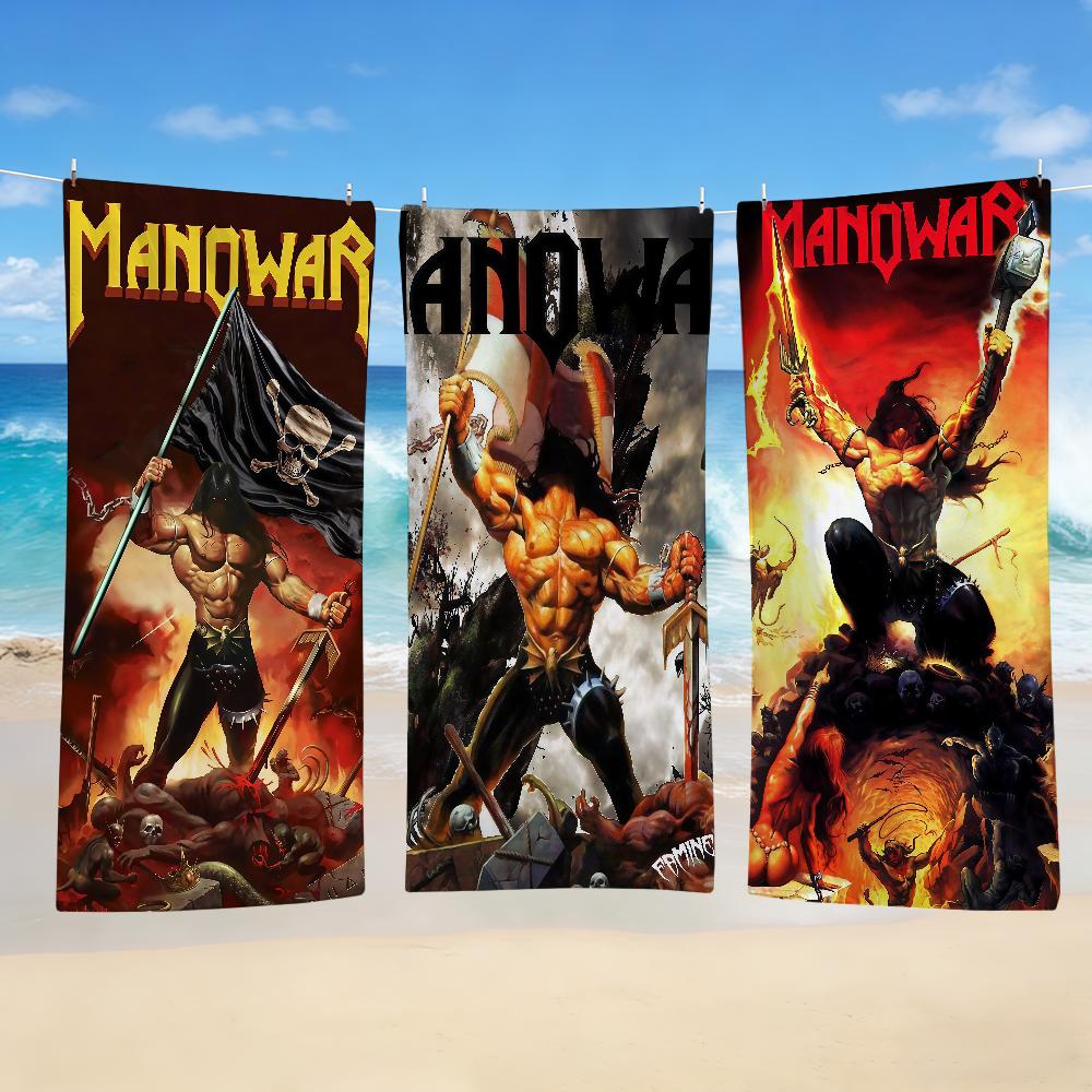 Handdoek M-Manowar Textiel Badjas Strand Sneldrogend Lichtgewicht Rock Draagbaar Kamperen Zwem Band Zwembad Reizen