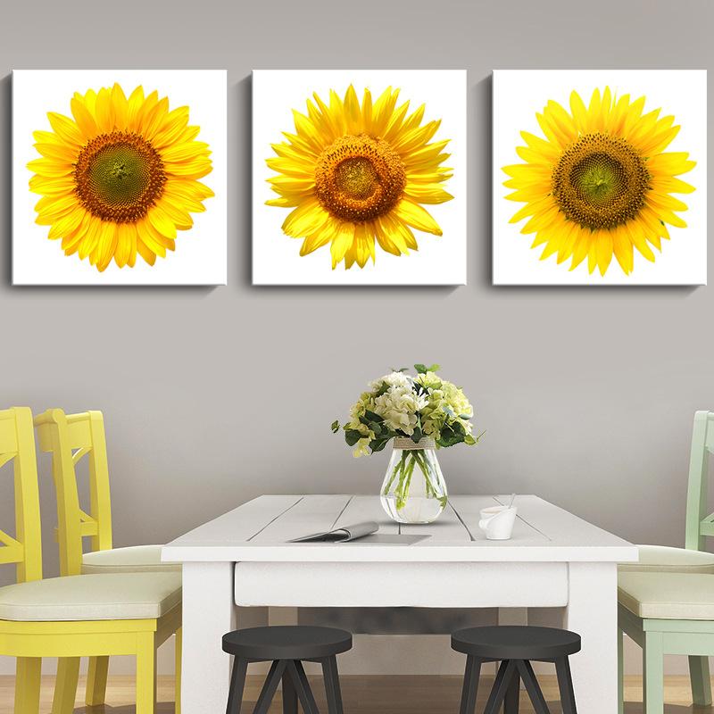 Moderne Sonnenblumen-Leinwandmalerei, nordische Landschaft, HD-Bilder, Blumenplakate und -drucke, Wandkunst, Bilder, Wanddekoration, kein Rahmen