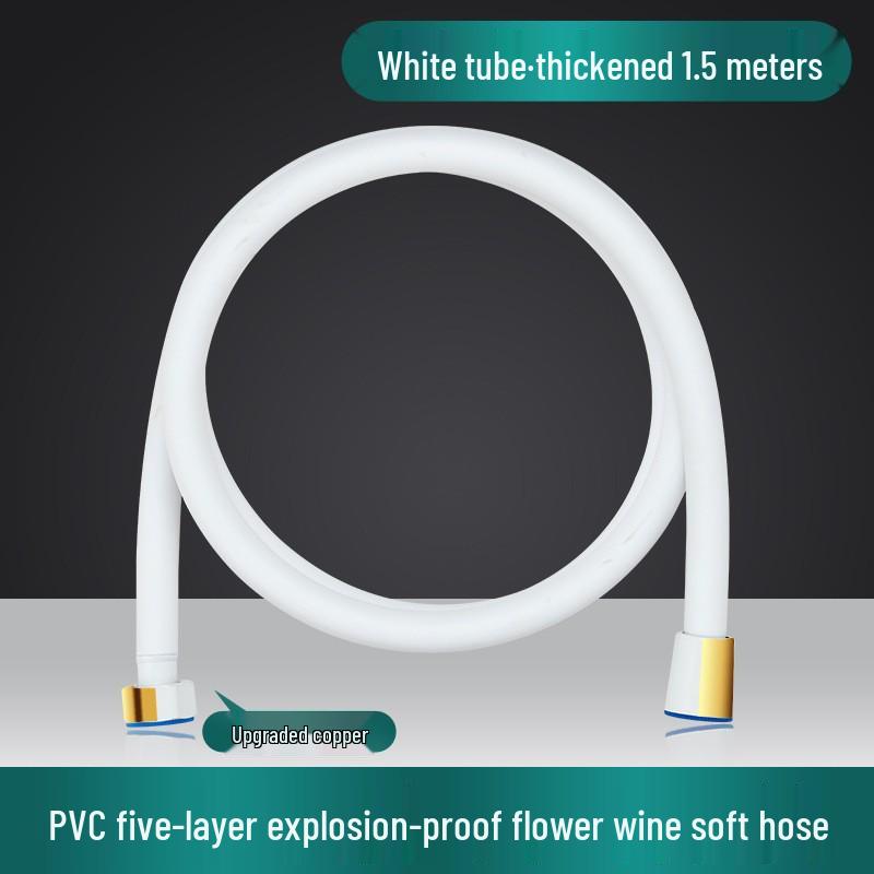 Universal Stainless Steel Shower Head with Soft Hose and Sprinkler Connector for Bathing.