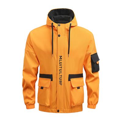 Veste Nouvelle Printemps et Automne Veste Décontractée pour Homme Haut Ample à Capuche Adolescent Style Hong Kong Kanban Haut de Travail Décontracté