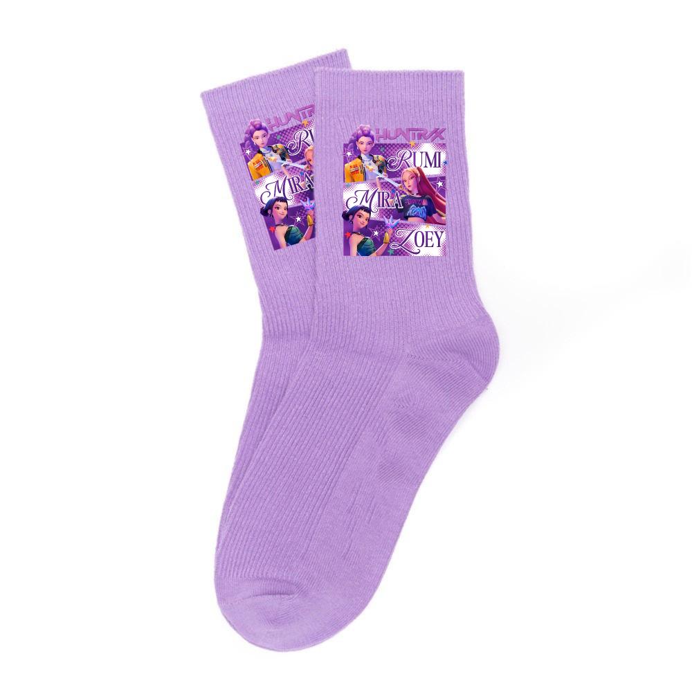 Neueste Kpop-Dämonenjäger-Socken, weich, dick und warm, für Schüler, Outdoor-Sportarten, Herbst, kalte Jahreszeit, Mädchen, wadenlang, Kindergeburtstag, Geschenk