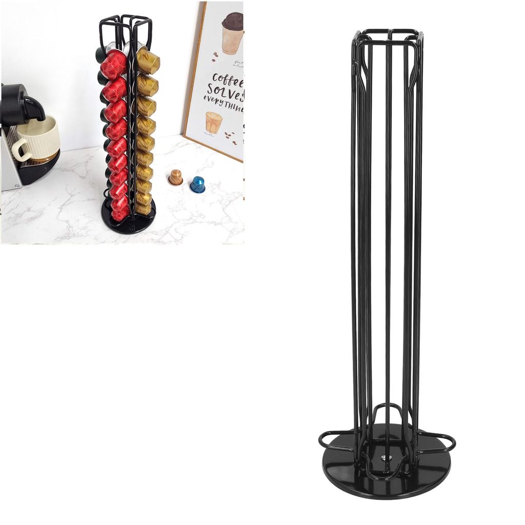 40 Capsule Coffee Pod Holder 360 Degree Rotating Carousel Storage   Dispenser for   Capsule