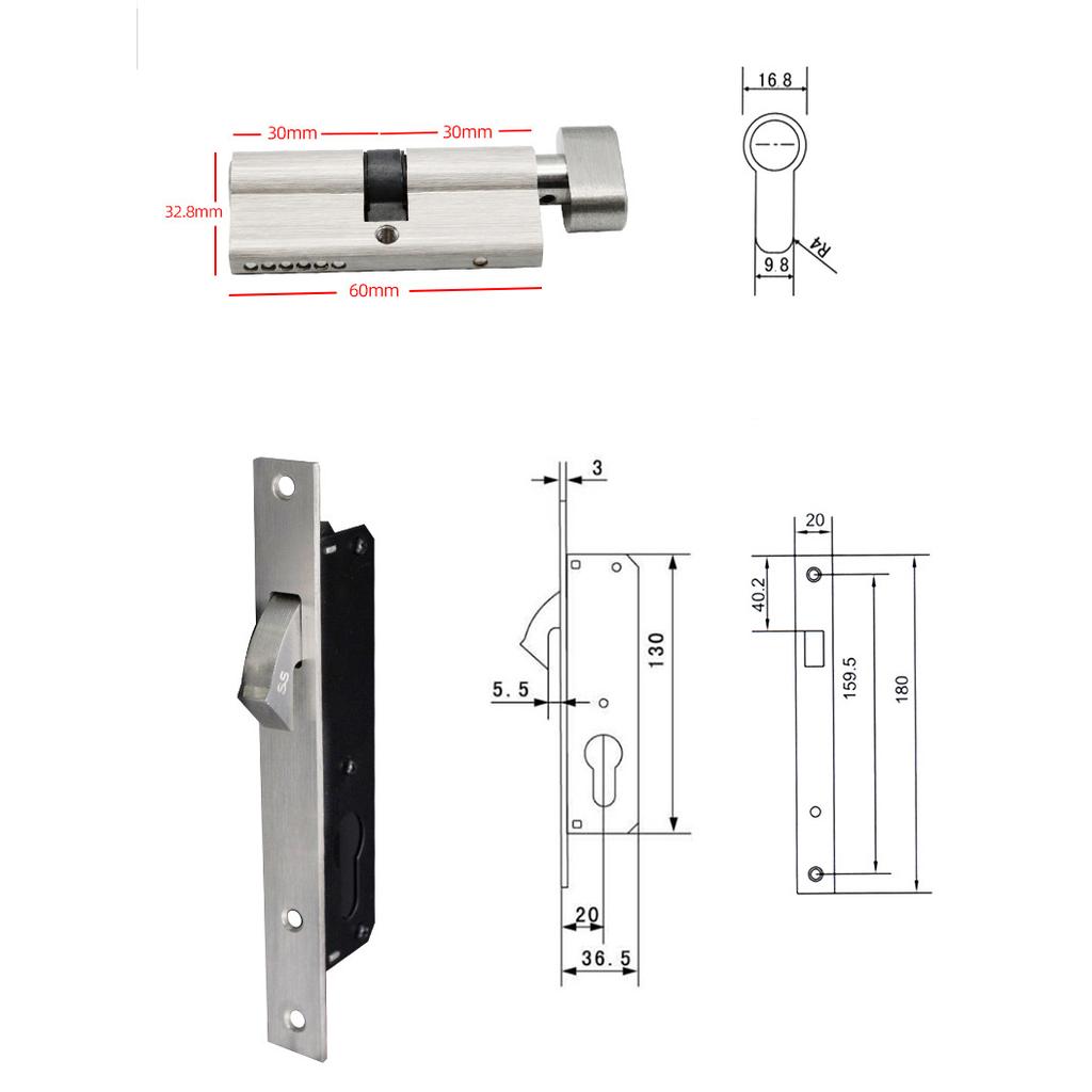 Stainless steel sliding door and window lock anti-theft security furniture hardware floor lock sliding door lock accessories