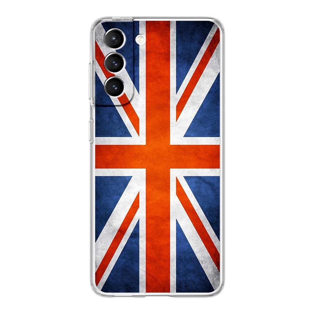 Phone Case For Samsung Galaxy S25 S24 S23 FE S22 Ultra S20 S21 5G S10 S9 Plus S10E S8 Soft Clear Cover National Flag RU FR UK