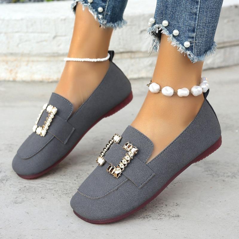 Women's Wide Width Soft Leather Slip-On Loafers - Korean Style Driving Moccasins for Summer, Comfort Casual Flats