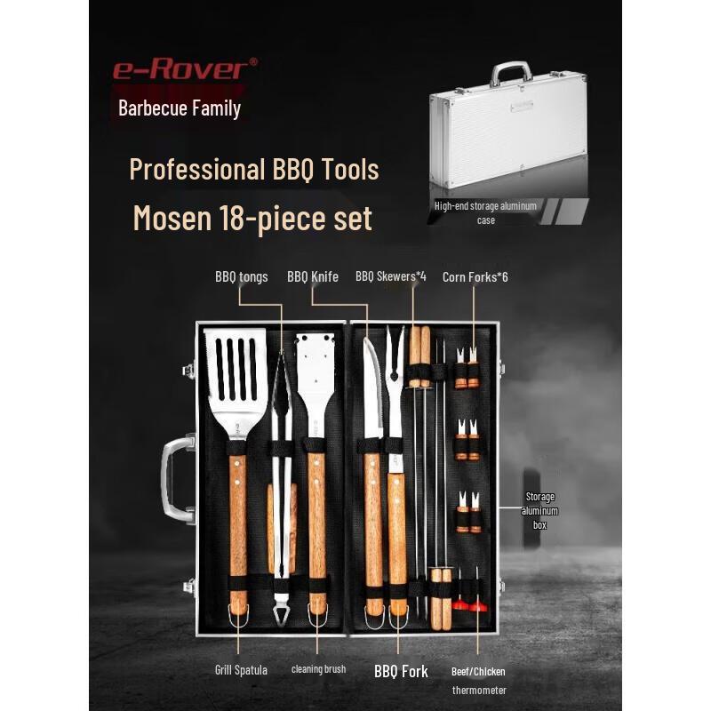 BBQ Master 18-Piece Stainless Steel BBQ Tool Set