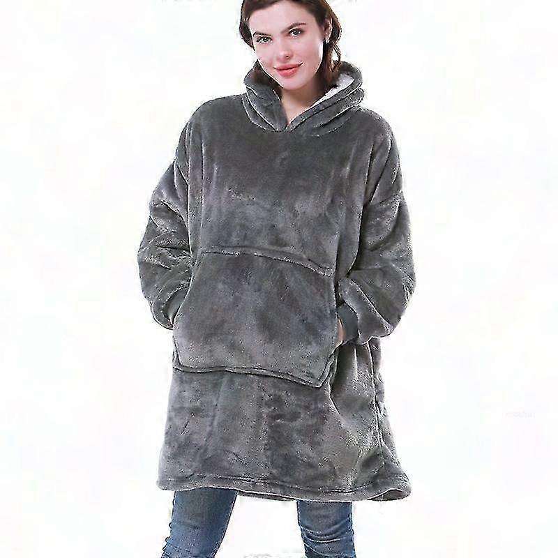 Warm Hooded Sweatshirt Blanket Pullover - Soft Winter Hoodie & Cozy Wearable Blanket
