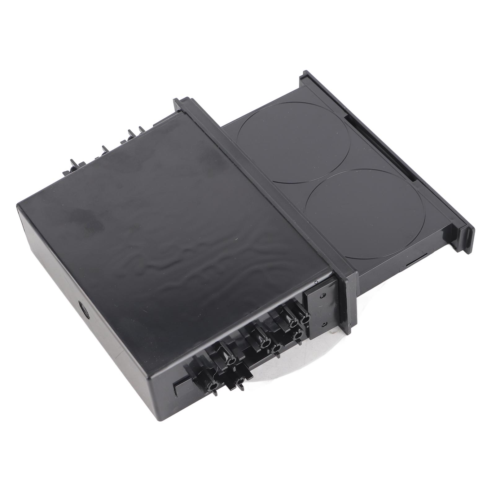 

2 в 1 автомобильный ящик для хранения радиоприемника многоцелевой ABS универсальный 1DIN 2 слоя черный подстаканник для