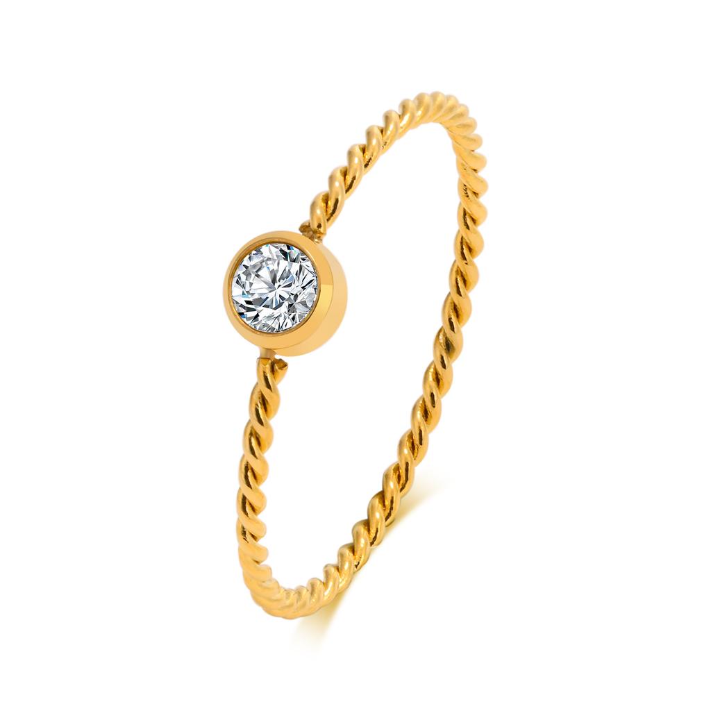 Chic Twisted Rope Slim Ring for Women, Stainless Steel Metal Wedding Rings Finger Band, New Elegant Simple Vintage Party Jewelry
