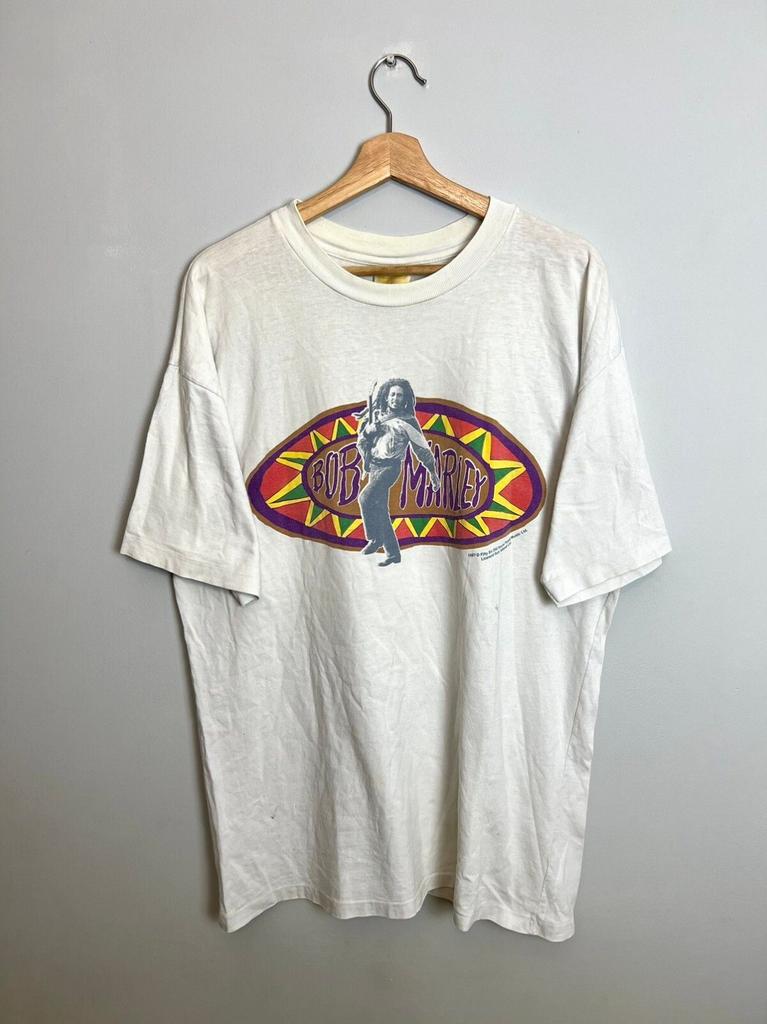 Rare Vintage 1997 Bob Marley Rap Band White Size XL Unisex T-Shirt
