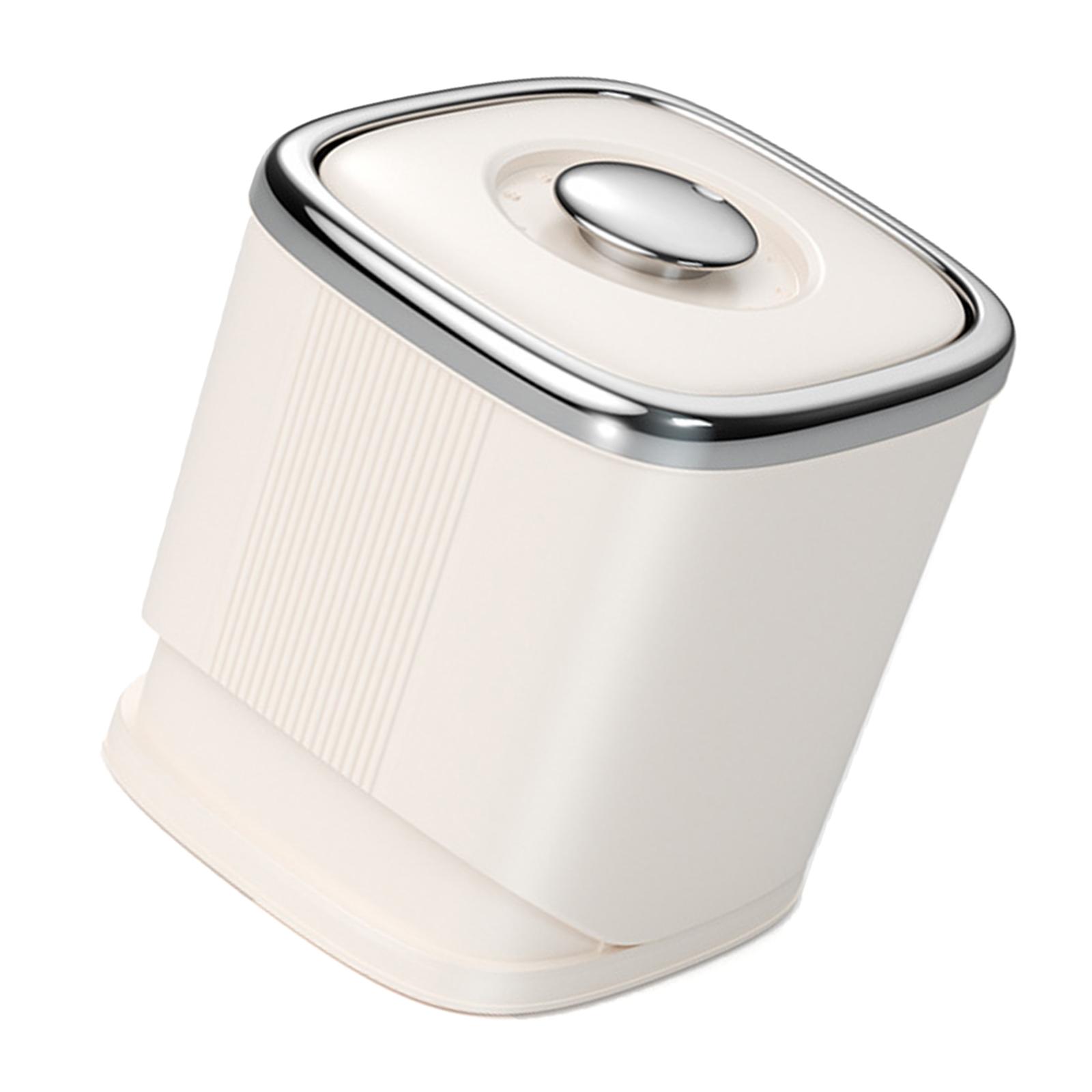 

Ведро для риса PP бежевое посеребренное герметичное вращающееся в кухонных шкафах для свежести и удобства хранения 2