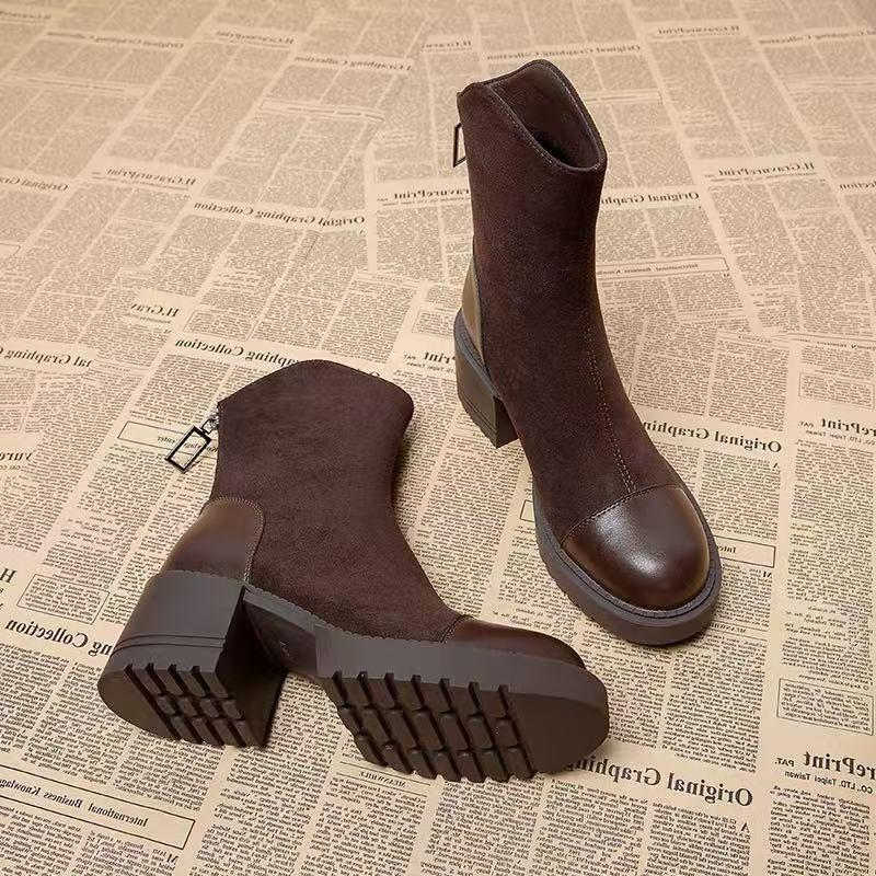 

Модные женские ботильоны на высоком каблуке, массивные, модные туфли для платья, дизайнерские туфли-лодочки, зимние ботинки 2025, новые готические, роскошные ботильоны для женщин 38