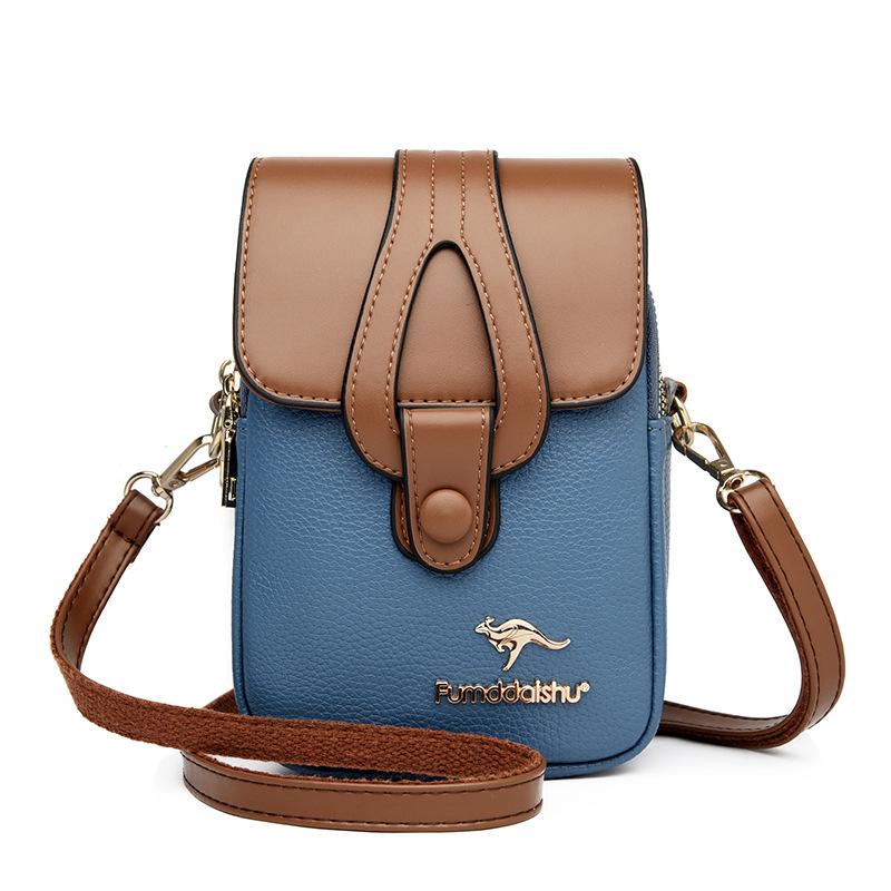

New Women s Bag Fashion Korean Version Mobile Phone Bag Trend Simple Shoulder Bag Solid Color Mini Diagonal Cross Coin Purse синій