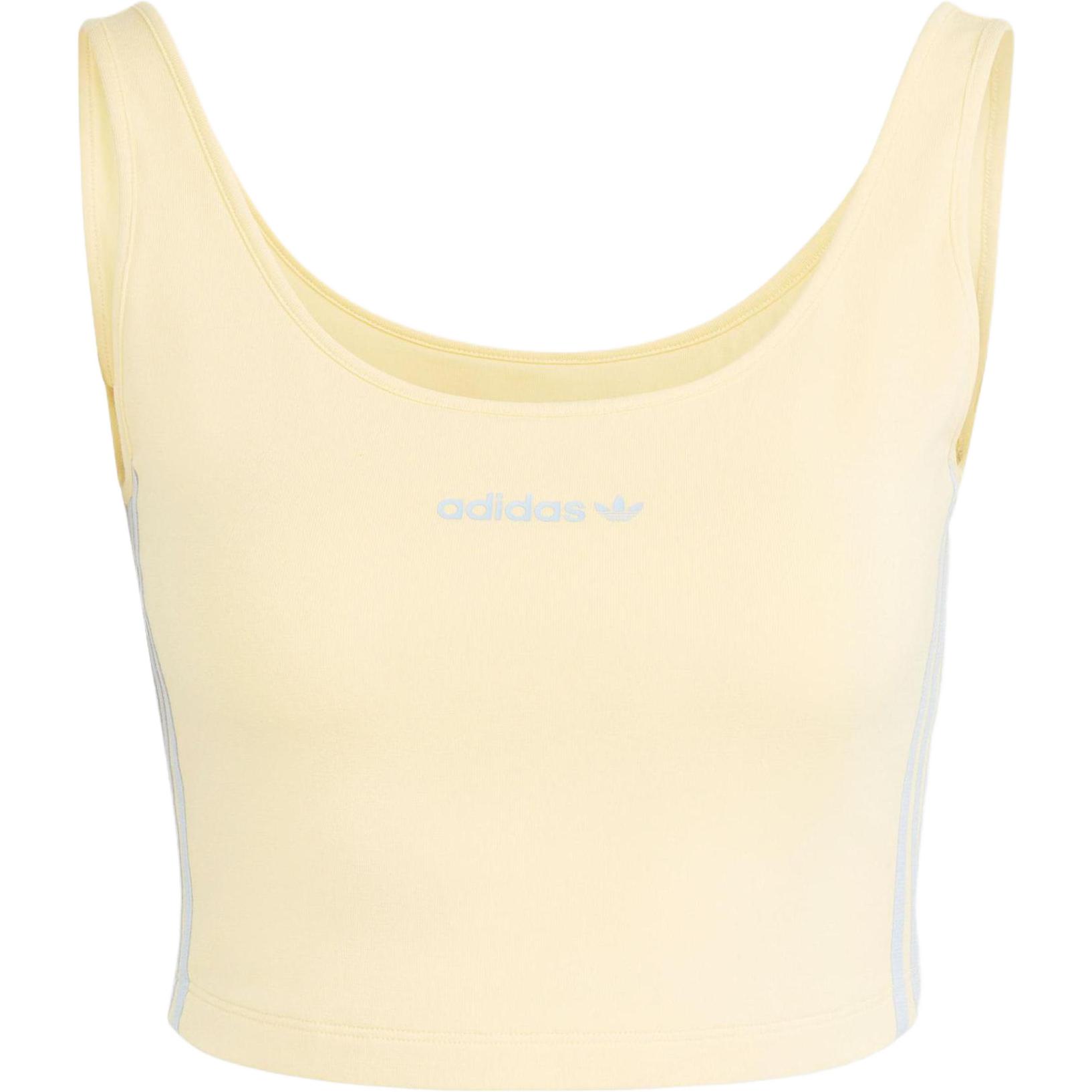 Adidas Originals CROP TANK TOP Tank Tops Women s Yellow Straight Fit IT8157 L