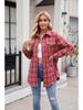 2024 Women's Casual Loose Plaid Pocket Shirt - Autumn/Winter European & American Fashion