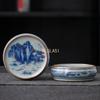 1pc Chinese Style Ceramic Tea Tray Living Room Coaster Kung Fu Tea Set Pairing Tea Lid Placement Tray Kitchen Bar Supplies